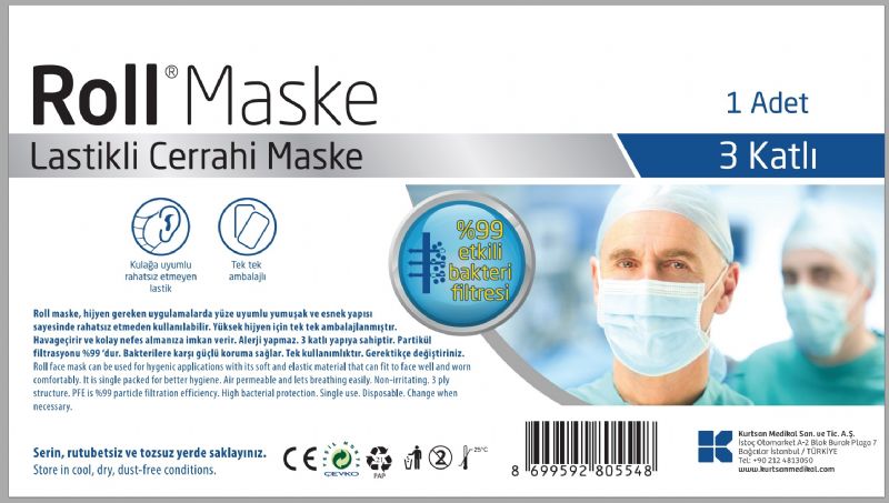 Roll Cerrahi Maske Tekli Paket